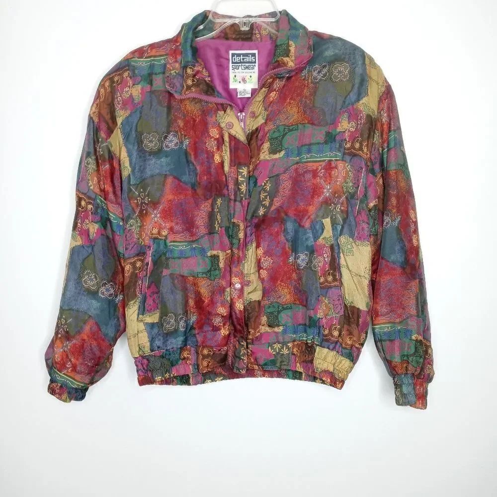 Vintage Details Sportswear silk jacket size medium